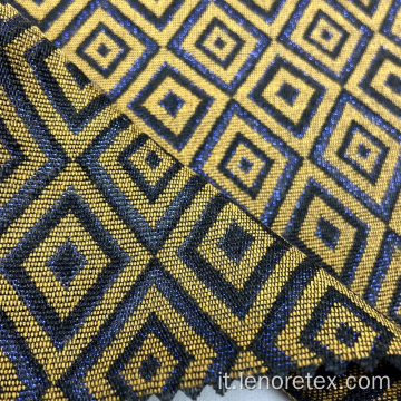 Tessuto jacquard intessuto in poliestere acrilico oro metallizzato Lurex